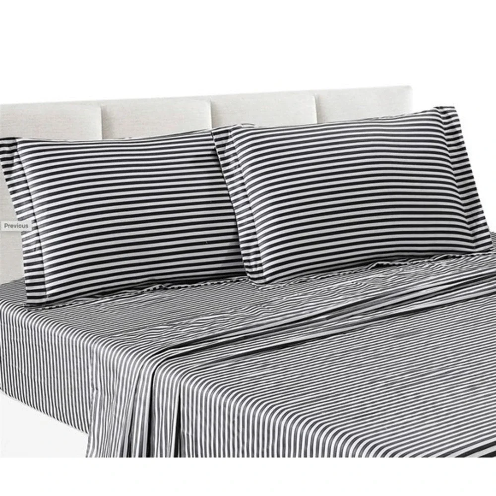 Bergan Blue White Striped 100% Cotton Twin XL  Sheet‎ Set Pillowcase Nautical